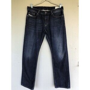 Diesel Jeans Mens 34x32 Blue Viker Straight Button Fly Ormlo Wash Designer 36X32